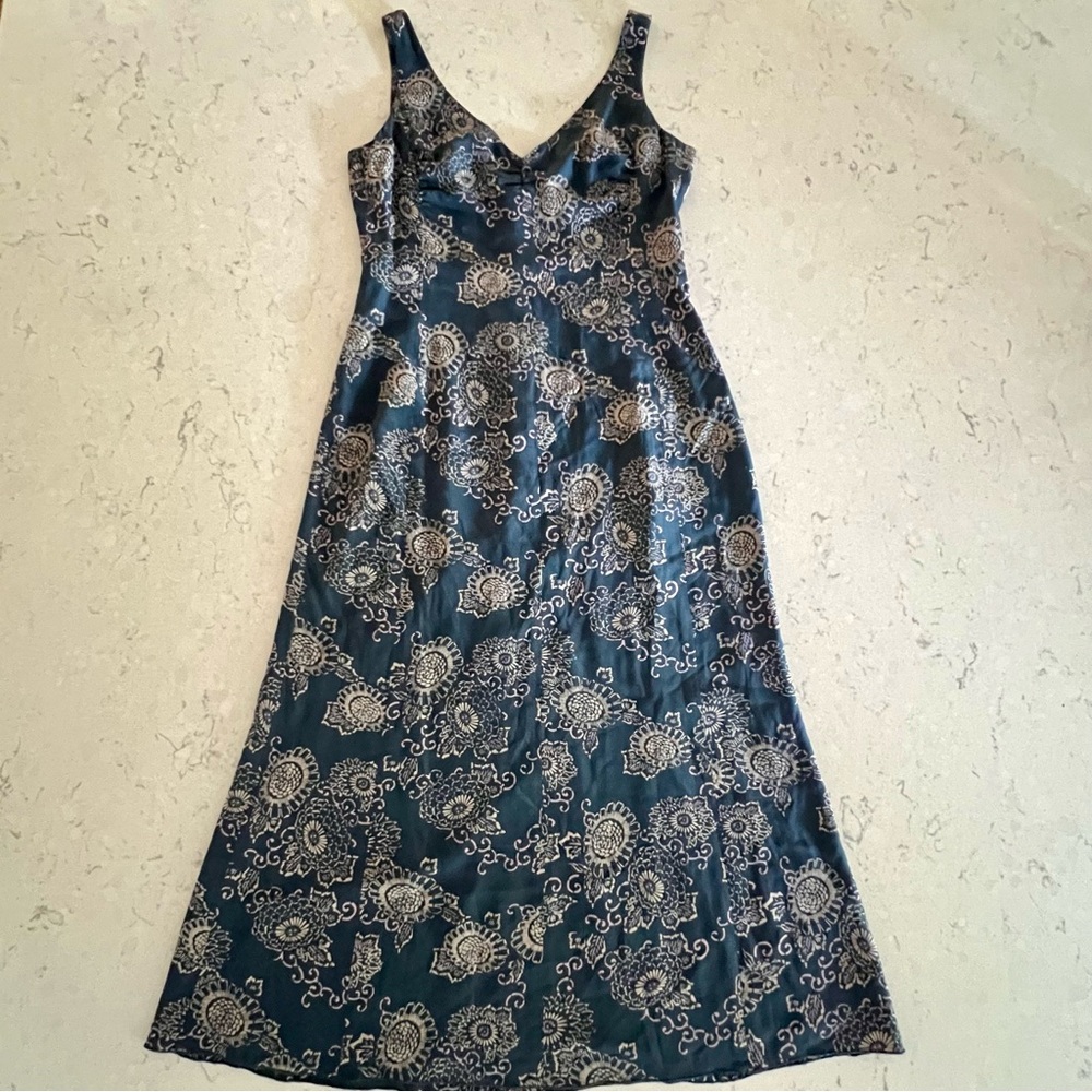 J. Crew Silk Dress - Blue Mendala Floral print - size 6
